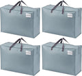 VENO 4 Pack Heavy Duty Moving Bags, Storage Bags, Packing Supplies, Top Zipper, Storage Totes for Camping, Clothes, Bedding, Comforters, Pillows (27 Gallon Light Blue, 4 Pack)
