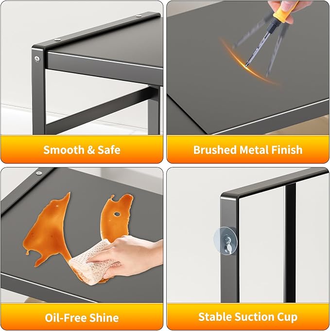Expandable Kitchen Organizer Shelf, Cabinet Countertop Shelves | Riser Rack, For RV, Kitchen, Pantry, Cupboards, Under Sink and Counter Storage, Office, Adjustable Spice Rack