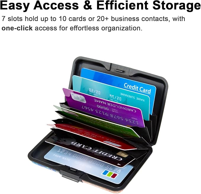 RFID Blocking Small Metal Credit Card Holder Wallet for Women Men Business Aluminum Protector Sleeves Slim Mini Cards Case (A Butterfly)