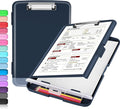 Sooez Clipboard with Storage, Clip Board 8.5 x 11 with Pen Holder, Plastic Organization Case Box for Letter Legal A4 Size Paper, Low Profile Clip, Nurses Teachers Must Haves, School & Office Supplies