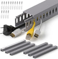 1.4"H x 1.6"W Cable Raceway, 99in Under Desk Wire Management Channel, Grey | Slotted Wire Duct, 6Pack, 16.5in Each, Heavy-Duty PVC Cable Management for Server Racks, Network Cables & Electrical Cabinets