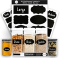 96 Chalkboard Labels for Storage Bins, Chalkboard Stickers with Chalk Maker, Chalk Labels for Kitchen Containers Organizing, Removable Black Food Pantry Jar Label Stickers for Glass Bottles