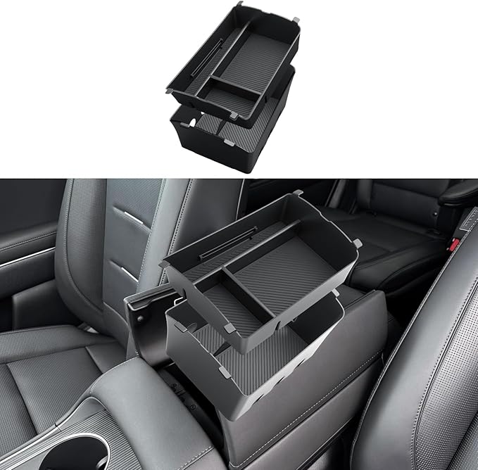 ECOZEN 2026 Palisade Center Console Organizer - 2 Pcs Upper & Lower For 2026 Palisade Armrest Box Organizer Tray - Compatible with 2026 Hyundai Palisade Hybrid Accessories - Only Fit Calligraphy Trim