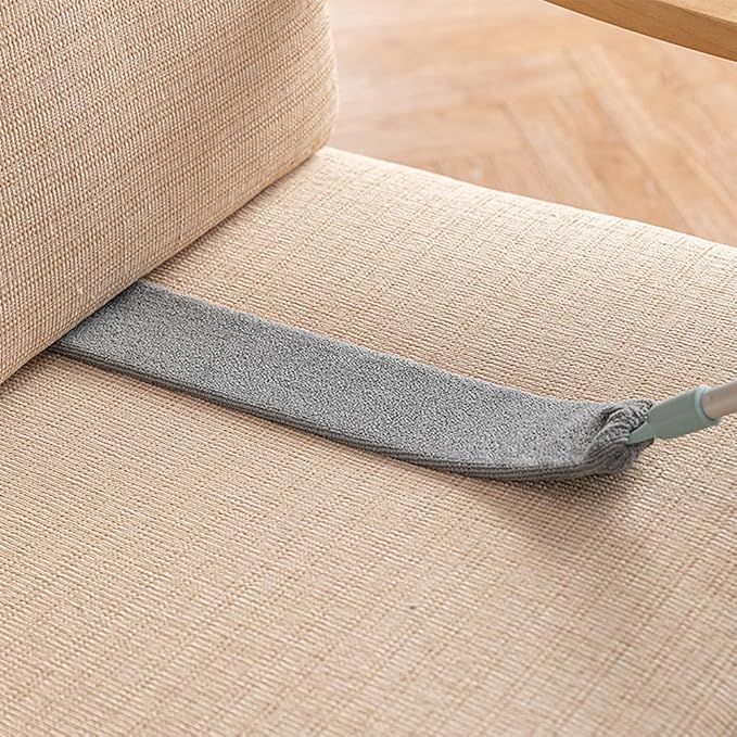2025 New Retractable Gap Dust Cleaning Artifact with 3-Layer Hook 3 Microfiber Dusting Cloths Long Handle for Cleaning Under Refrigerator