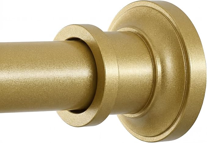 BRIOFOX Gold Tension Curtain Rod 24 to 94 Inch(2-7.8ft) - Stainless Steel Spring Tension Shower Curtain Rod, No Drilling Satin Gold Tension Rod for Curtains or Windows