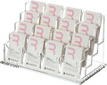 SANRUI Vertical Business Card Holder for Desk,16 Slots 4 Tier Clear Acrylic Business Card Display Stand,Multiple Business Card Desktop Organizer holders for Women and Men,Holds 960 Cards