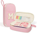SUNEE Cute Pencil Case, Kawaii Big Capacity Pencil Pouch, Personalized Initial Pencil Bag with Zipper, Stationery Storage and Organizer, Back to School Supplies, Pen Box for Girls & Boys, Teen, M-Pink