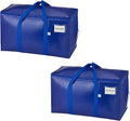 VENO 2 Pack Moving Bags, Upgraded Heavy Duty, Moving Boxes Alternative, Packing Storage Supplies for Dorm Room Essentials with Zipper for Clothes, Large Totes for Packaging (Blue, 2 Pack)