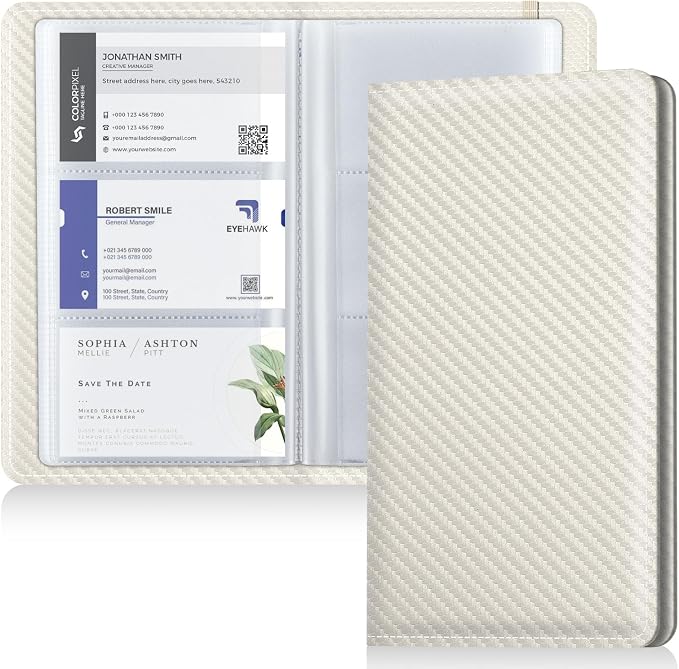 Pu leather business card organizer， 240 Capacity business card holder organizer，Credit card holder for women and men