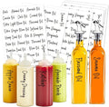 138 Oil and Vinegar Labels for Bottles, Black Script Clear Preprinted Condiments Stickers for Squeeze Dispensers Kitchen Pantry Organization, Waterproof & Oil-Proof