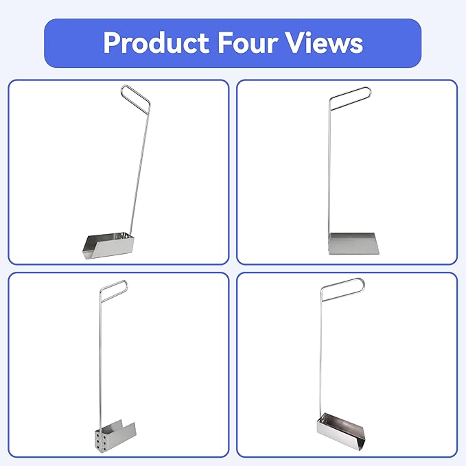 Deep Fryer Strainer Crumb Scoop 750°F Heat-Resistant V-Shaped Fryer Cleaner Food Crumb Cleaning Tool for Commercial Fryers Long Handle with Drain Holes for Oil Filtration,1 PCS