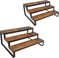 2 Pack 3 Tier Expandable Spice Rack Organizer (13.8” to 26”)Display Riser Stand, Kitchen Cabinet Countertop Pantry Coffee Bar Display Shelf for Spice, Liquor, Perfume, Makeup, Figure, Dolls Collection