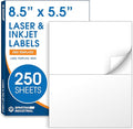 8.5" X 5.5" Matte White Printable Half Sheet Shipping Labels (250 Sheets, 500 Stickers) Mailing and Address Labels for Laser & Inkjet Printers - Spartan Industrial Template R025