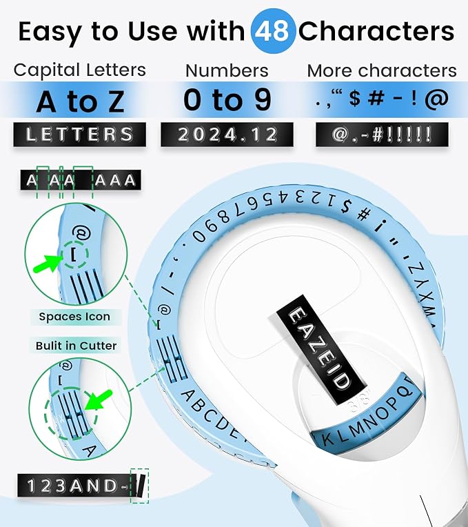 Embossing Label Maker Vintage Manual with 3 Rolls 3D Label Tapes | Lightweight Handheld Embossed Labeler, Back-To-School Supplies, Classroom Must Have, Scrapbook Crafting Daily Personalized