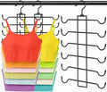 2 Pack Tank Top Hanger Space Saving, Stainless Steel Bra Hangers for Closet Organizer, Closet-Organizer-and-Storage for Small Space, Non-Slip 6-Tier Hanging System, RV Apartment Dorm-Room-Essentials