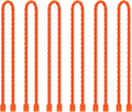 6 PCS 12-Inch Silicone Cable Ties Dia 5mm Reusable Steel-Core Rubber Twist Ties Bendable Cable Ties for Bundling and Holding, All Purpose Cord Tie for Indoor and Outdoor (Orange)