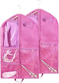 Waterproof Hanging Garment Bag,2 Pack 40 inch Garment Bags for Hanging Clothes,Garment Bags for Travel Storage,Dance Clothes Bag,Kids Garment Bag for Dance Costumes,Sports,Skating,Theatre,Beauty