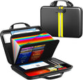 Fireproof Document Organizer with Lock, Rigid EVA File Box with 13-Pocket Accordion Folder for Important Documents & Tablets under 11", Lightweight Safe Storage for Home, Office & Travel (Small Size)