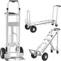 3 in1 Convertible Hand Truck, Folding Aluminum Hand Trucks 880lb Load Appliance Dolly, Heavy Duty Dolly Cart Converts Platform Cart, Portable Cart Luggage,Travel,Moving,Shopping,Office Use (Silver)