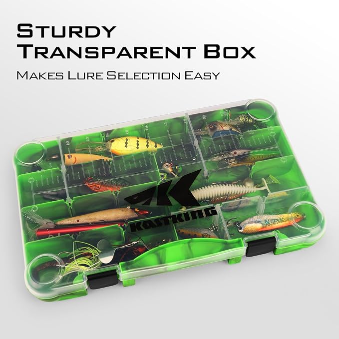 KastKing Tackle Boxes, Plastic Box, Plastic Storage Organizer Box with Removable Dividers - Fishing Tackle Storage - Box Organizer - 2 Packs /4 Packs Tackle Trays - Parts Box