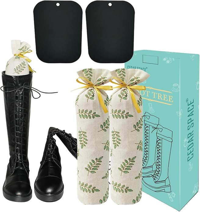 Boot Shapers for Women, Tall Boot Tree Cedar Freshener Inserts for Stand up | Plastic boot trees keep tall boots upright, wrinkle free. Includes cedar sachet inserts for lasting freshness