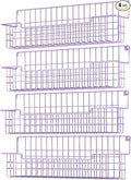 Spice Rack Wall Mount, Spice Organizer for Cabinet & Pantry Door, Set of 4 Hanging Spice Rack Saving Space for Kitchen, Purple