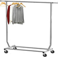 Simple Houseware Supreme Commercial Grade Clothing Garment Rack, Chrome | Holds Up to 250 lbs, Extendable Width from 50.25 to 75.25 Inches