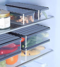 fridge storage containers - transparent storage box and plastic air tight kitchen boxes, stackable refrigerator vegetable container, polythene freezer pantry accessories (Pack of 6)