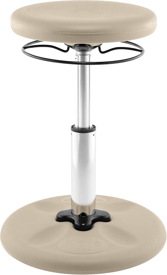 KORE DESIGN Adjustable Wobble Stool Chair, Girls/Boys Kid Desk Stools, Ergonomic Small Office Chairs, Flexible Seating, Active Kids, ADD/ADHD, Classroom, Home, Age 6-11, Standard (14-19in) Sand Dollar