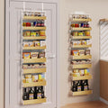 8-Tier Over The Door Pantry Organizer | Spice Rack Wall Mount with No-Shake Design, Adjustable Baskets | Hanging Seasoning Shelves, Storage Organization for Kitchen Cabinet & Closet