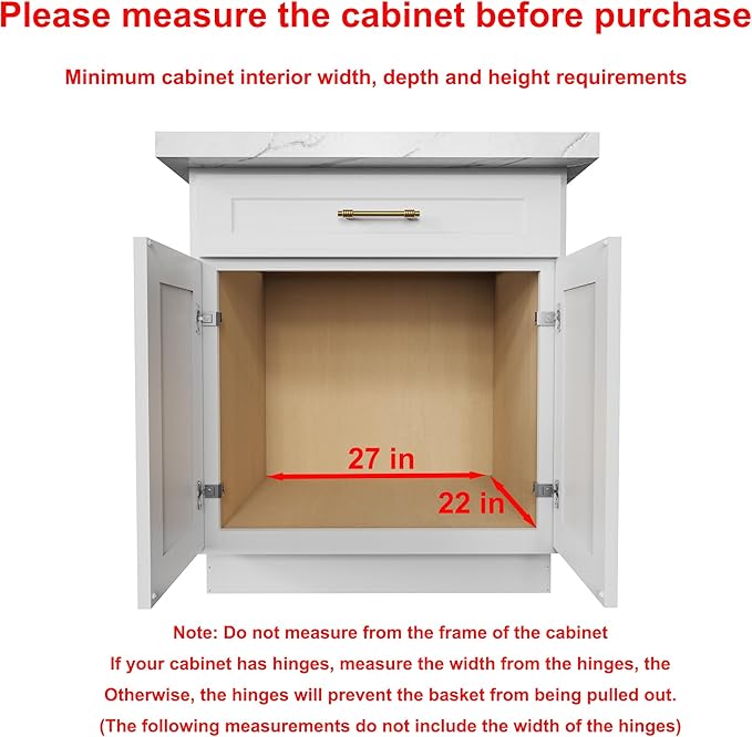 Sikarou Pull Out Cabinet Organizer,Heavy-Duty Slide Out Shelf, Wood and Wire Basket, Pull Out Drawer for for Kitchen Under Sink Space, Pantry, Bathroom, 2 Tie 26 * 21 in