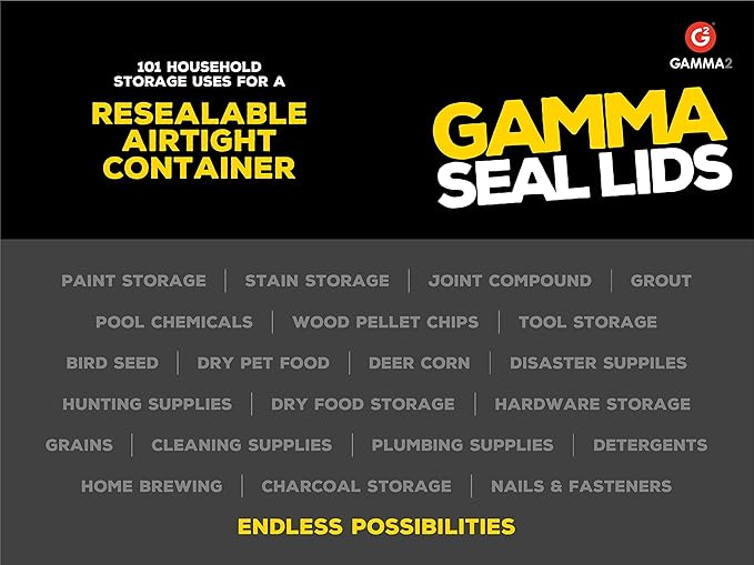 GAMMA2 Gamma Seal Lid - Pet Food Storage Container Lids - Fits 3.5, 5, 6, & 7 Gallon Buckets, Red, Made in USA