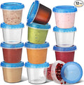 Tafura 4 Oz. Small Containers with Lids [12 Pack] Snack Containers with Twist Top Lids | Condiment Storage for Puree, Snacks, and More | Reusable Small Plastic Food Storage, BPA Free