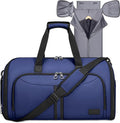 BALEINE Travel Garment Bag, Travel Suit Bag for Men, Water Resistant Carry on Garment Bag for Hanging Clothes, Garment Duffel Bag for Travel Business (Navy-Convertible)