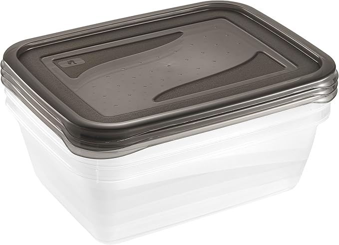keeeper Fredo Fresh Food Storage Container Set 3 x 1.25 L Crystal Grey (Transparent)