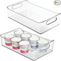 iDesign Plastic Pantry Storage Organizer Bin, Set of 2, Clear | With Handles
