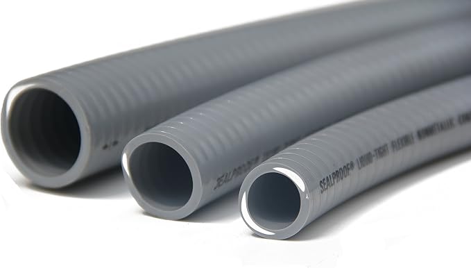 Sealproof 1/2-Inch Flexible Non-metallic Liquid-Tight Electrical Conduit Type B, UL Listed, 1/2" Dia, 100 Feet, Made in USA