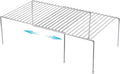 iPEGTOP Expandable Kitchen Cupboard Organiser, 2-Piece Adjustable Freezer Cabinet Storage Wire Shelf Rack Rustproof Metal Shelves Space Saver for Countertop Pantry Drawer Utensils