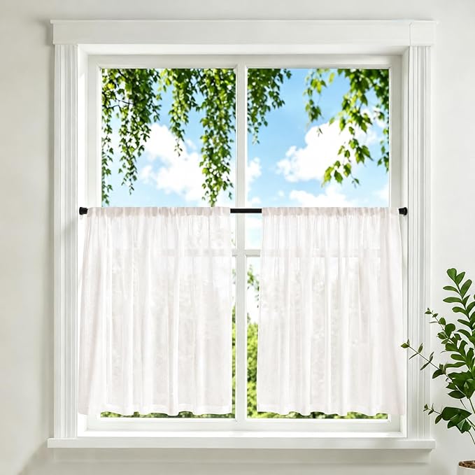 2 Pack Tension Curtain Rod 15.7-28 Inch, Small Short Adjustable Extendable Spring Loaded Rods for Windows Cabinet Blinds Closet Bedroom Kitchen Bathroom Door No Drilling, Black