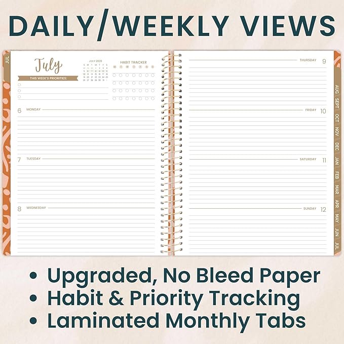 bloom daily planners 2026-2027 (8.5" x 11") Academic Year Day Planner (July 2026 - July 2027) - 13 Months Weekly & Monthly Agenda Organizer with Stickers & Tabs - Moments of Grace