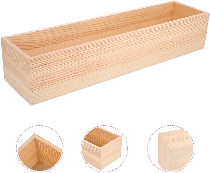 Wooden Storage Box Without Lid Decorative Centerpiece Organizer for Home Table Sleek Minimalist Design for Sundries and Jewelry Fine Wood Construction