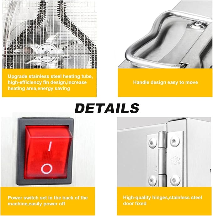Stainless steel 16 Layer Food Dehydrator Fruit Vegetable Dry Machine Pet Food Dryer Food Dehydrator for Fruit Vegetable Herbs Dog Treats Meat Drying 110V 86℉-194℉