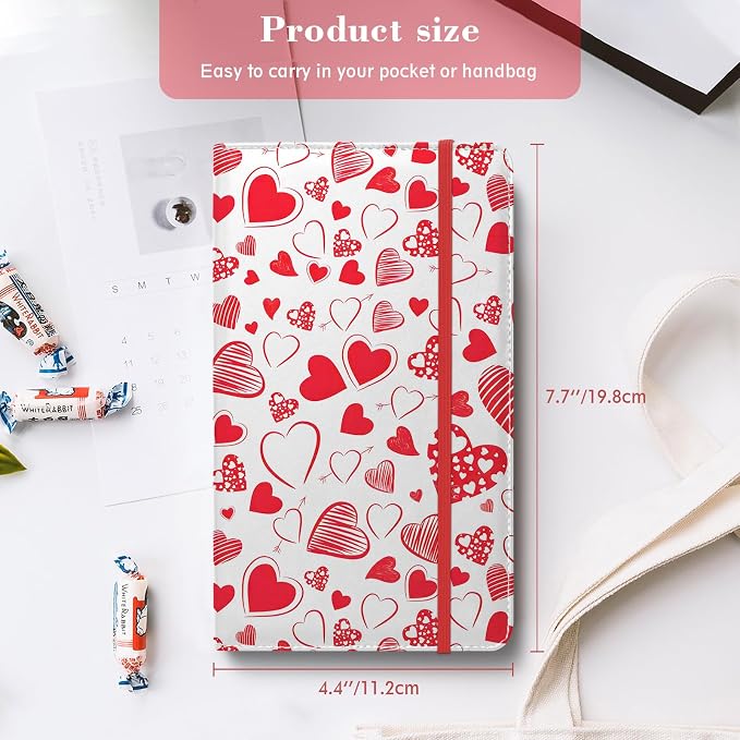 Floral Business Card Book Holder Organizer for Women, 240 Card Capacity, Stylish Name Card and Credit Card Holder for Professionals (Heart)