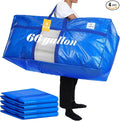 4 Pack 66 Gallon Extra Large Moving Bags with Visible Window XXL Heavy Duty Storage Bag Jumbo Big Tote for College Dorm Clothes Blankets Space Saving Alternative to Moving Boxes(Blue)