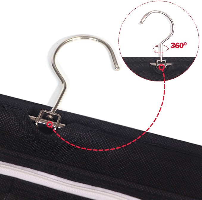 DIOMMELL Hanging Jewelry Organizer 47 Pockets with Zipper for Earrings Necklace Bracelet Ring Accessory Display Storage Bag Travel Holder Box