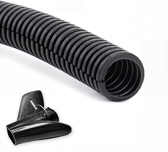 ZhiYo 50FT 3/4” Wire Loom Split Tubing Auto Wire Conduit Flexible Cover | High Temperature Heat Resistant -40F to 257F | Plastic Cover for Electrical Wires & Cables