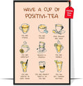 LOLUIS Mental Health Poster, Boho Therapy Tools Educational Supplies Art Print Classroom School Office Decor (Positivi-tea Poster, Custom Frame Type)