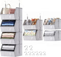 4-Tier Hanging Closet Organizer, Detachable Hanging Storage Shelves with Reinforced Side Panels, Hanging Closet Organizer for Clothes, Sweaters, Towels, Socks & Accessories, Gray