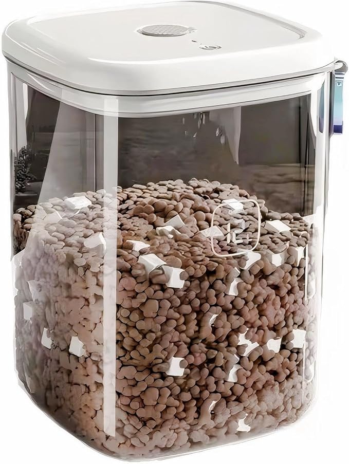 Vacuum Sealed Pet Food Storage Container - 6L/12L Airtight Bucket for Cat & Dog Food, Also for Rice & Grains, Pest-Proof (12L)