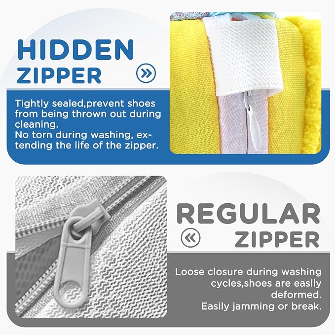 Aship Shoe Washing Machine Bag, Laundry Shoe Bag for Washer and Dryer - Reusable Shoe Cleaning Bag for Sneakers,Tennis Shoes, 360° Deep Cleaning With Self-locking Zipper - Yellow,1PC